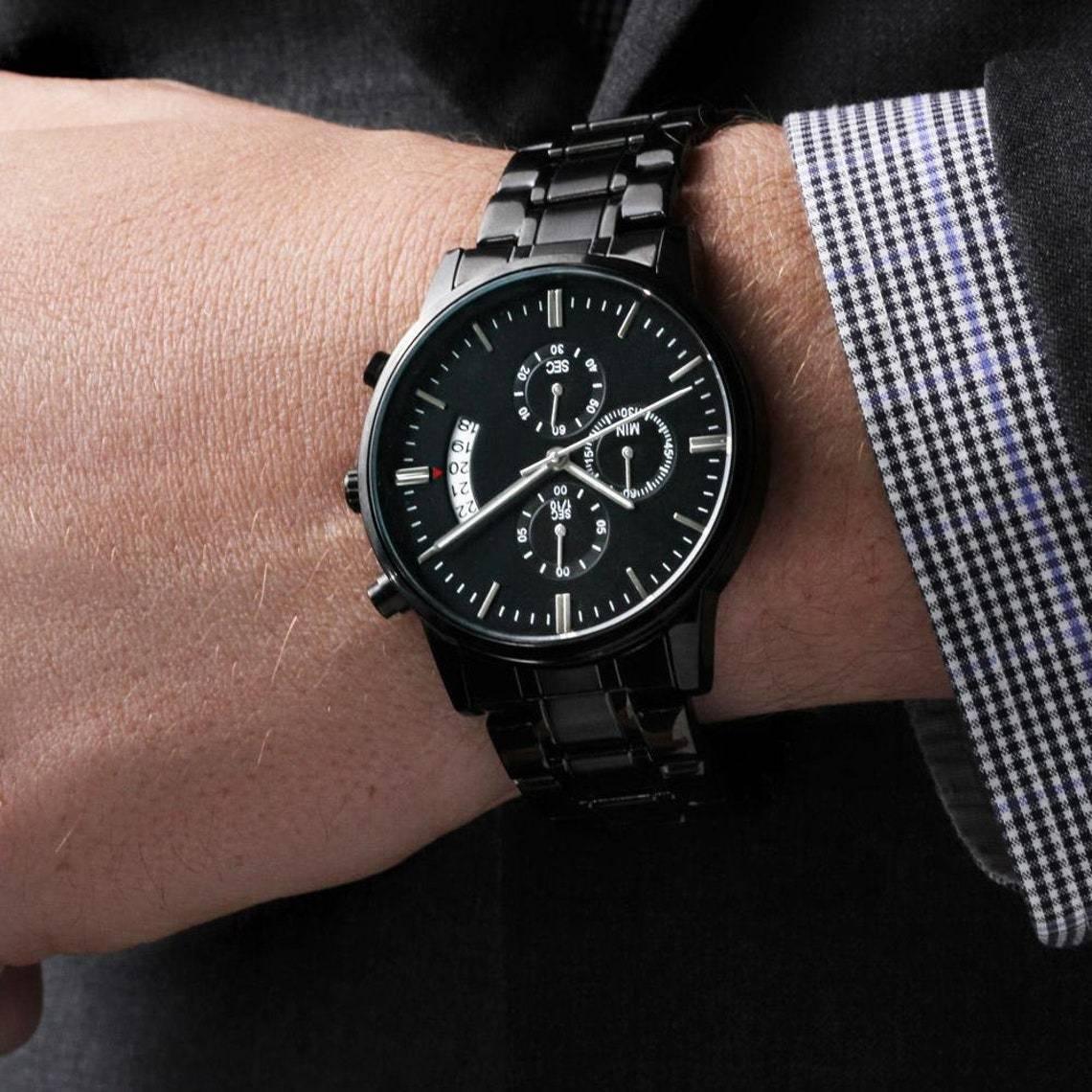 Engraved Watch for Men | Engraved Watch Men, Engraved Watch, Engraved Mens Watch, Custom Mens Watch, Mens Watch, Personalized Watch, Jewelry