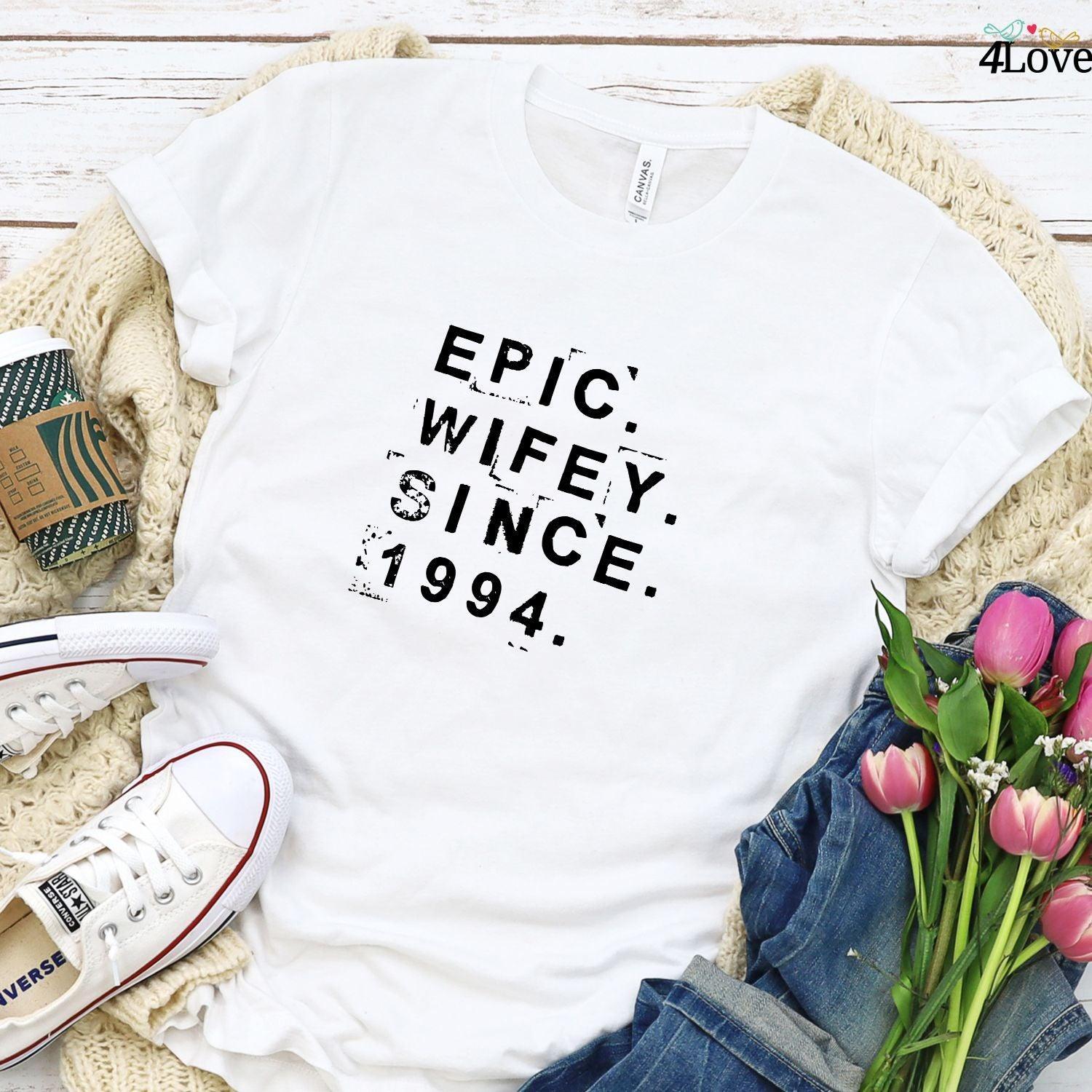 Epic Hubby & Wifey Since [Date] - Custom Matching Set for Couples' Outfits - 4Lovebirds