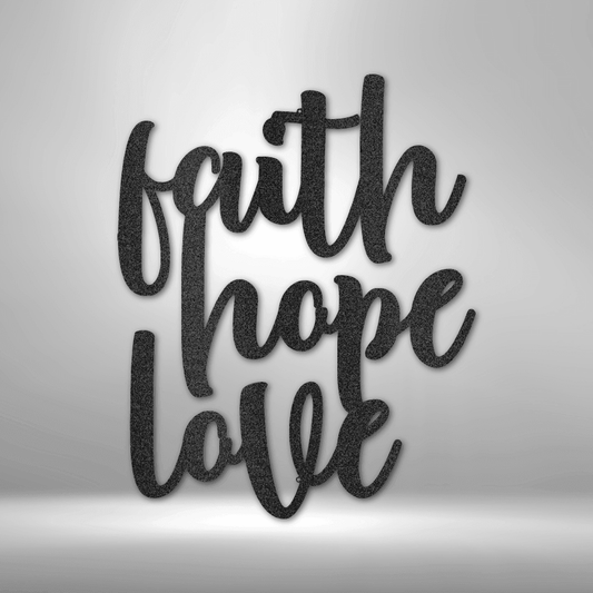 Faith Hope Love Monogram - Metal Street Sign - Wedding Gift - 4Lovebirds