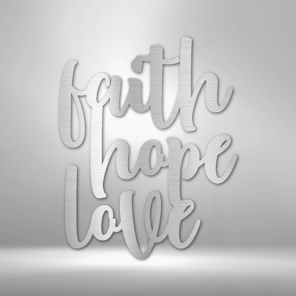 Faith Hope Love Monogram - Metal Street Sign - Wedding Gift - 4Lovebirds
