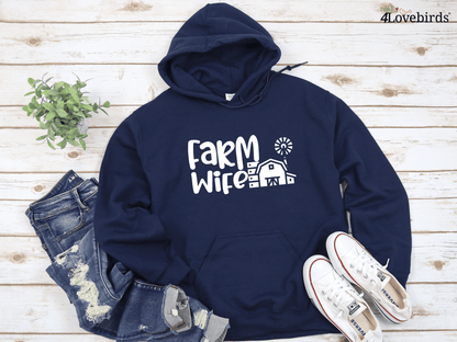 Farm Wife Hoodie, Farm Life T-Shirt, Farming Sweatshirt, Farm Couple Gifts - 4Lovebirds