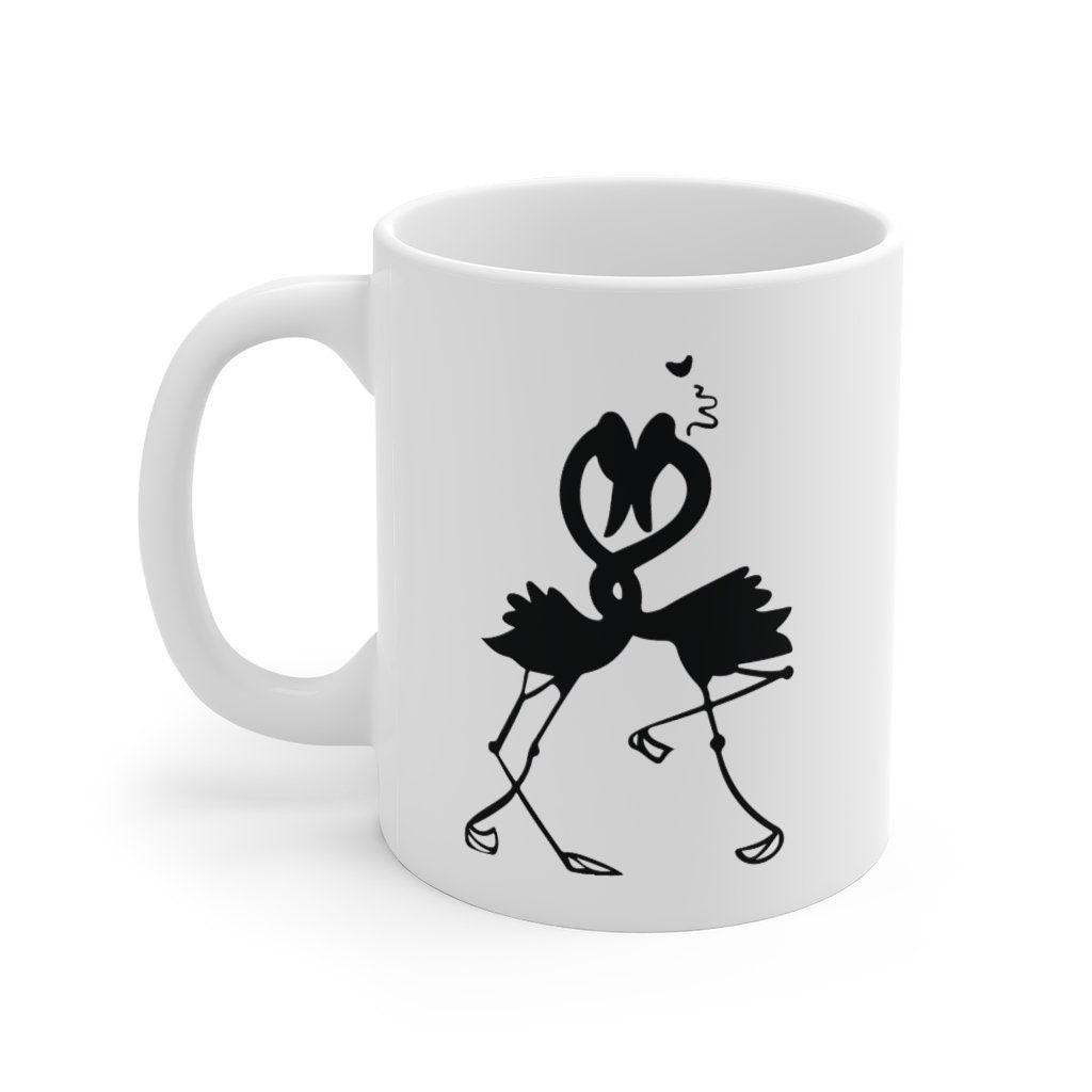 Flamingo Couple Mug, Lovers Mug, Gift for Couples, Valentine Mug, Boyfriend / Girlfriend Mug, Cute Mug - 4Lovebirds