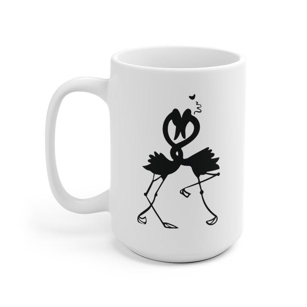 Flamingo Couple Mug, Lovers Mug, Gift for Couples, Valentine Mug, Boyfriend / Girlfriend Mug, Cute Mug - 4Lovebirds