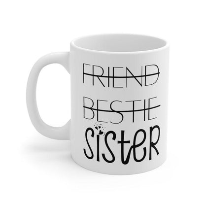 Friend Bestie Sister Mugs, Cute Mugs, Matching Best Friend Mugs, Sister Mug, Bestie Mug, Sleeve Print Mug, Besties Mugs - 4Lovebirds