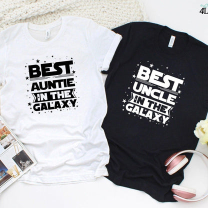 Galaxy's Top Uncle & Hilarious Aunt Matching Outfits: Perfect Gift for Favorite Duo - 4Lovebirds