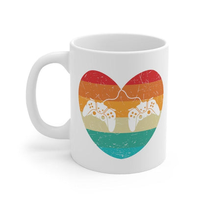 Gamer heart couple Mug, Lovers matching Mug, Gift for Couples, Valentine Mug, Gaming Couple Mug, Geek Couple Mug - 4Lovebirds