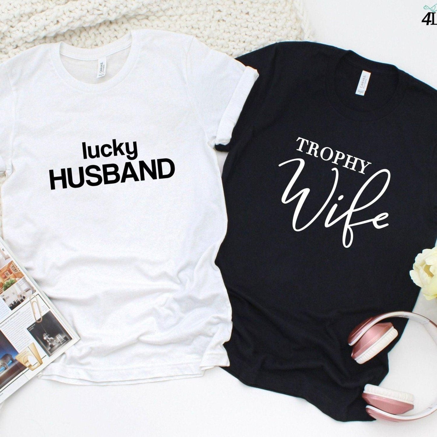 Gift Duo for Couples: Matching Outfits - Lucky Husband & Trophy Wife Outfit Set - 4Lovebirds