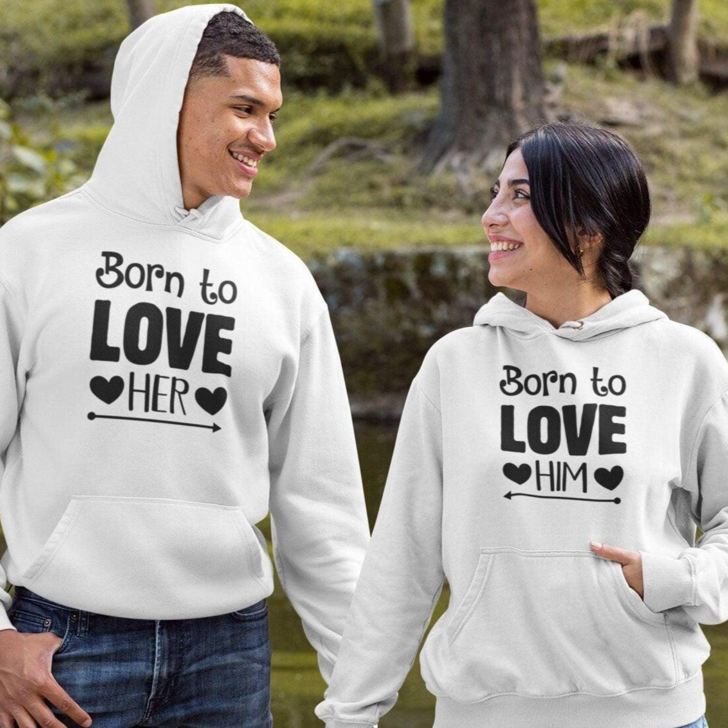 Gift for Couples: Twinning Ensemble - 'Born to Love Her/Him' Complementary Attires. - 4Lovebirds