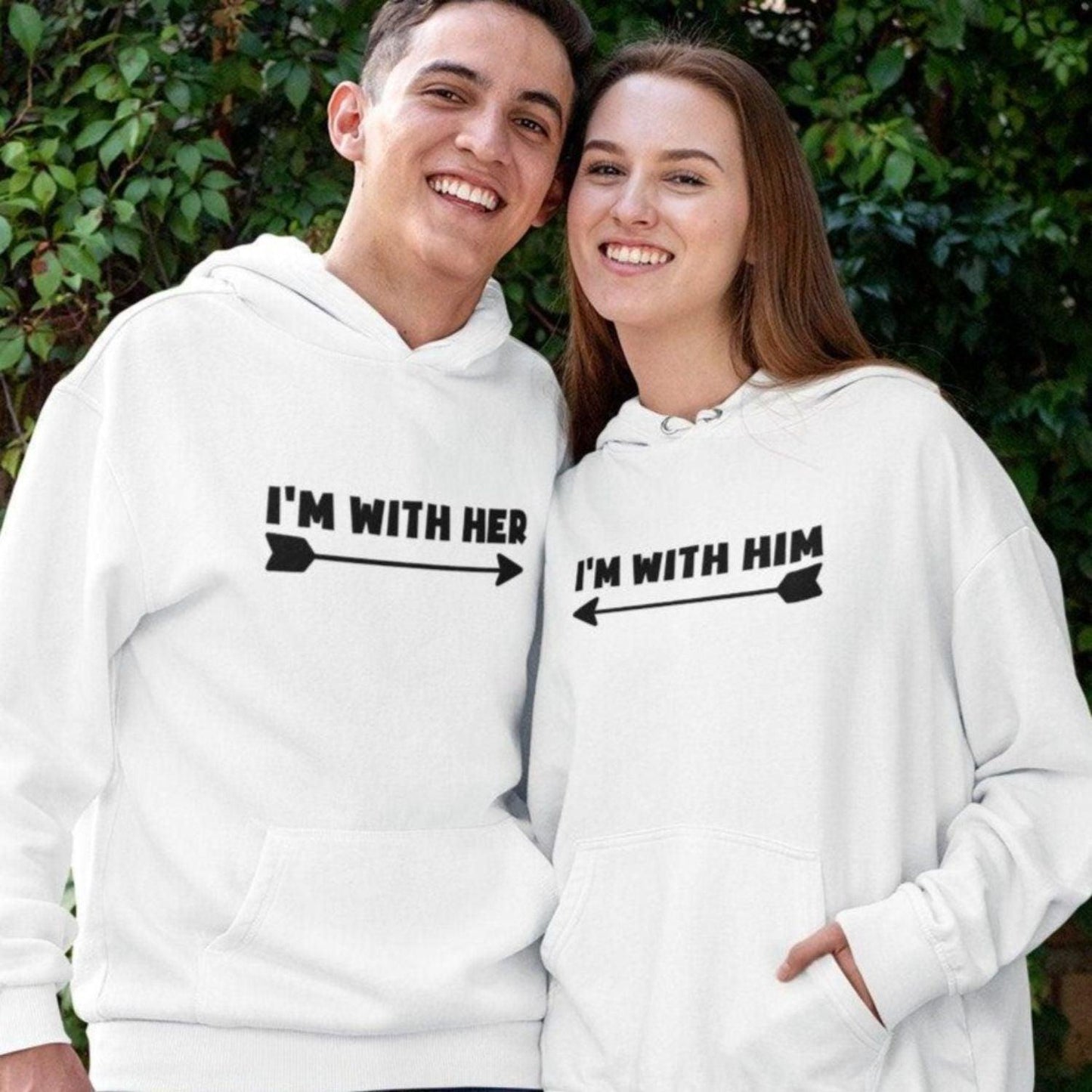 Gift for Lovebirds: Coordinated Outfits - 'I'm With Her' & 'I'm With Him' Combo Set - 4Lovebirds