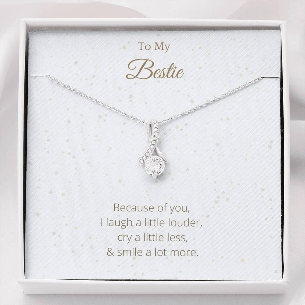Gift to Best Friend Ribbon Necklace - 4Lovebirds