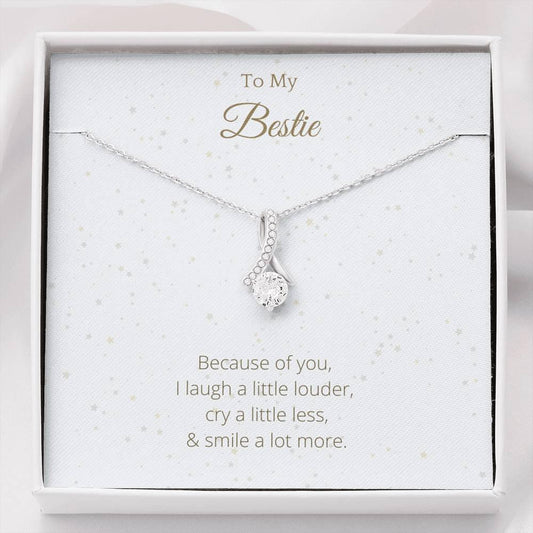 Gift to Best Friend Ribbon Necklace - 4Lovebirds