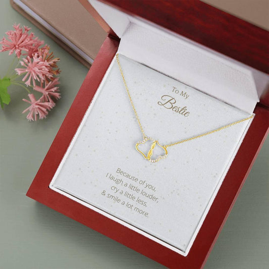 Gift to Best Friend Solid Gold Necklace With Real Diamonds - 4Lovebirds