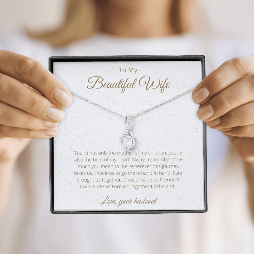 Gift to Wife Ribbon Necklace - 4Lovebirds