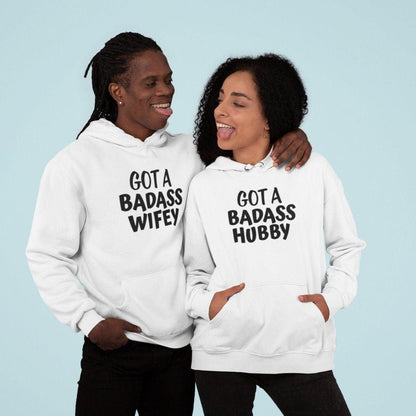 Got A Badass Wifey & Hubby Matching Set Gift for Couples: Husband & Wifey Hoodie, Longsleeve, T-shirt - 4Lovebirds