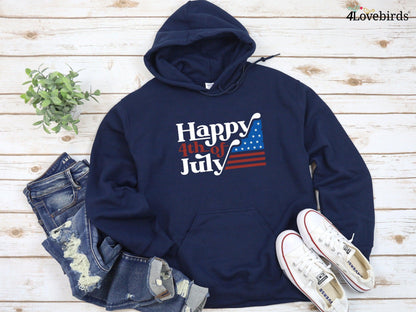 Happy 4th of July Couple Hoodie, Independence Day Matching Sweatshirts, Matching Couple Long Sleeve Shirt, Matching Gifts For Couples, Gifts - 4Lovebirds