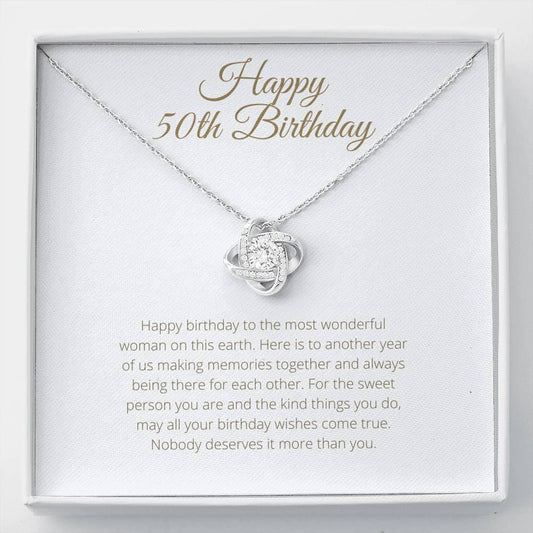 Happy 50th Birthday Lovely Knot Necklace - 4Lovebirds