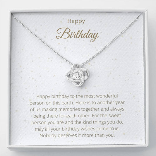 Happy Birthday Lovely Knot Necklace - 4Lovebirds