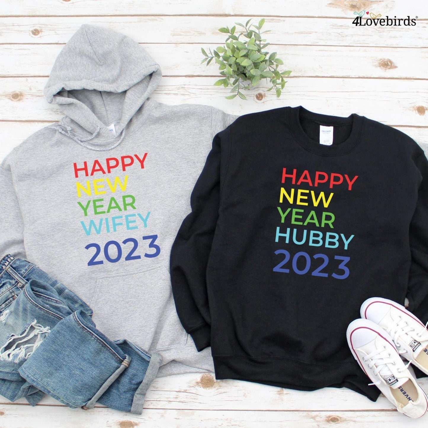 Happy New Year Custom Matching Set: Perfect Outfits for Couples & Lovers Alike! - 4Lovebirds