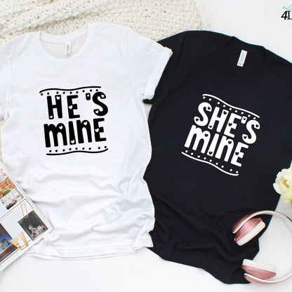 He's Mine She's Mine Matching Set: Adorable Valentine Gifts for Loving Couples - 4Lovebirds