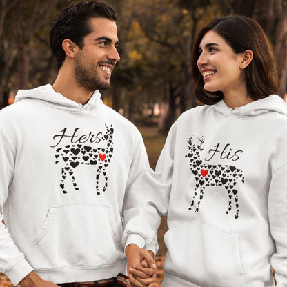 His & Hers Matching Outfits: Adorable Deer Hearts & Love Tee Set, Perfect for Couples! - 4Lovebirds