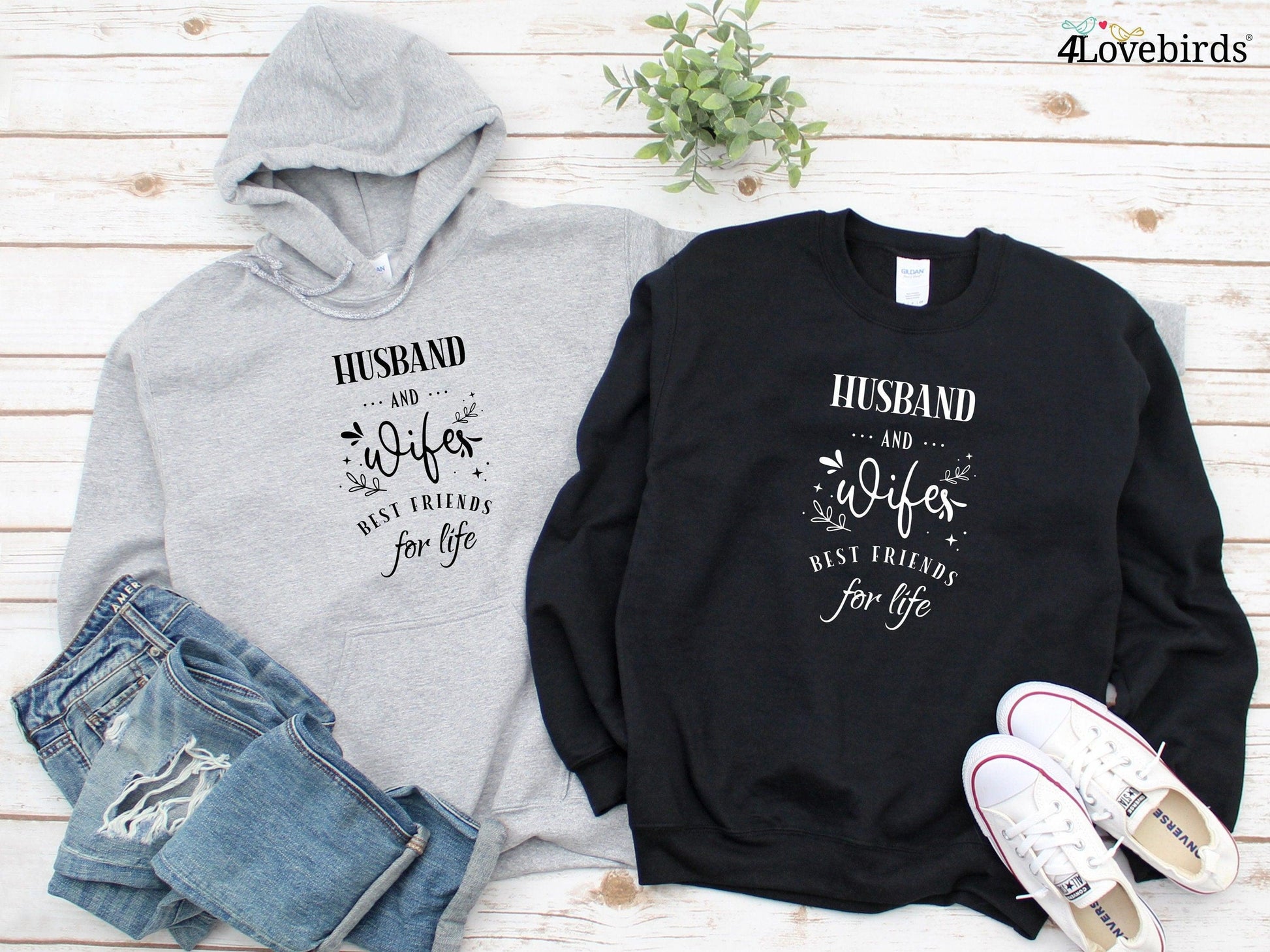 Matching Shirts Hubby Wifey Friends Sweatshirt T-Shirt Husband And