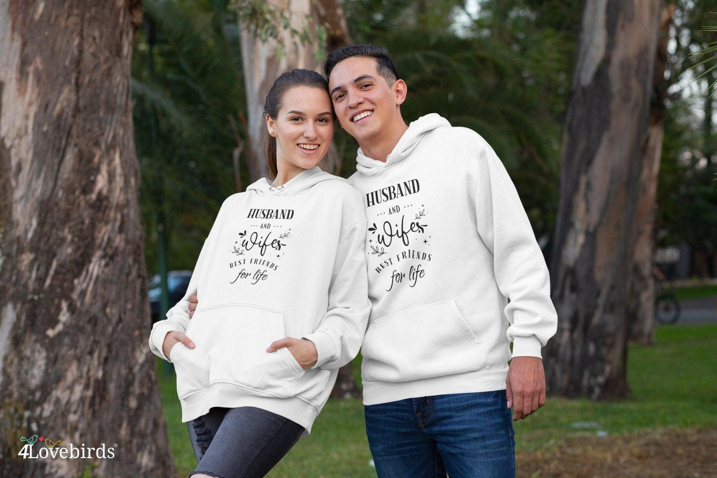 Husband and wife Best friends for life Hoodie, Lovers T-shirt, Gift for Couple, Valentine Sweatshirt, Married Couple Longsleeve, Cute Tshirt - 4Lovebirds