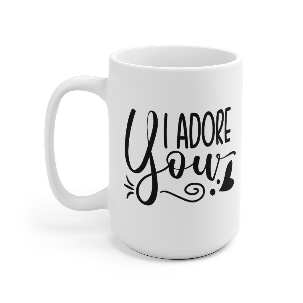 I adore you Mug, Lovers matching Mug, Gift for Couples, Valentine Mug, Boyfriend / Girlfriend Mug, Cute Mug - 4Lovebirds