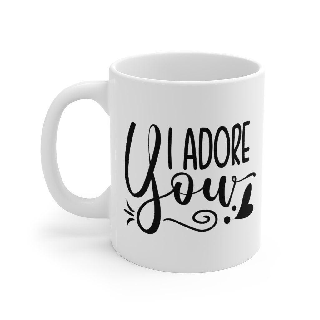 I adore you Mug, Lovers matching Mug, Gift for Couples, Valentine Mug, Boyfriend / Girlfriend Mug, Cute Mug - 4Lovebirds