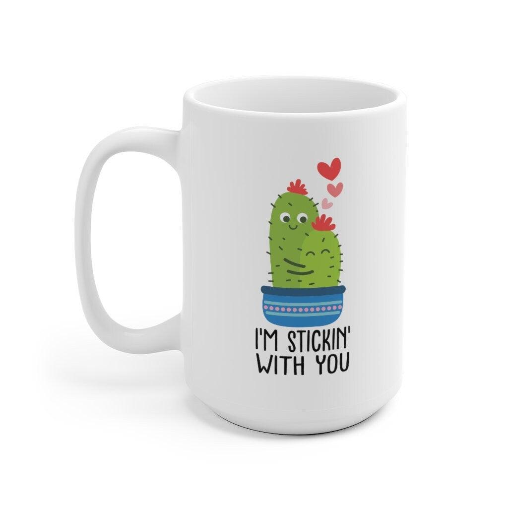 I am stuck on you Mug, Lovers matching Mug, Gift for Couples, Valentine Mug, Boyfriend / Girlfriend Mug, Cute Mug - 4Lovebirds