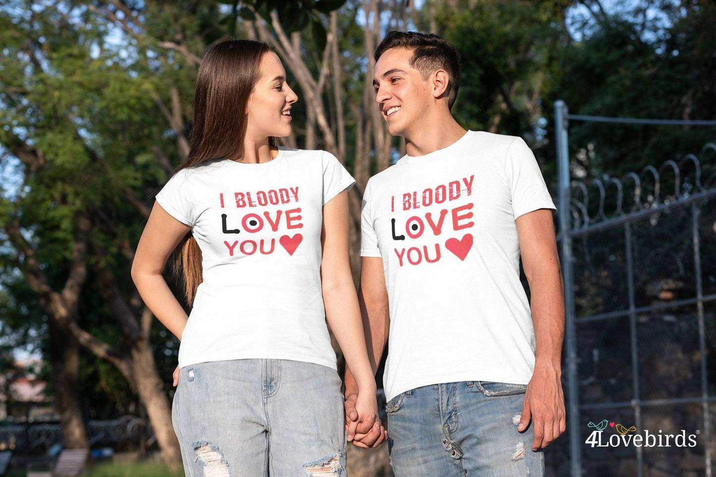 I Bloody Love You Hoodie, Lovers matching T-shirt, Gift for Couples, Valentine Sweatshirt, Boyfriend / Girlfriend Longsleeve, Funny Tshirt - 4Lovebirds