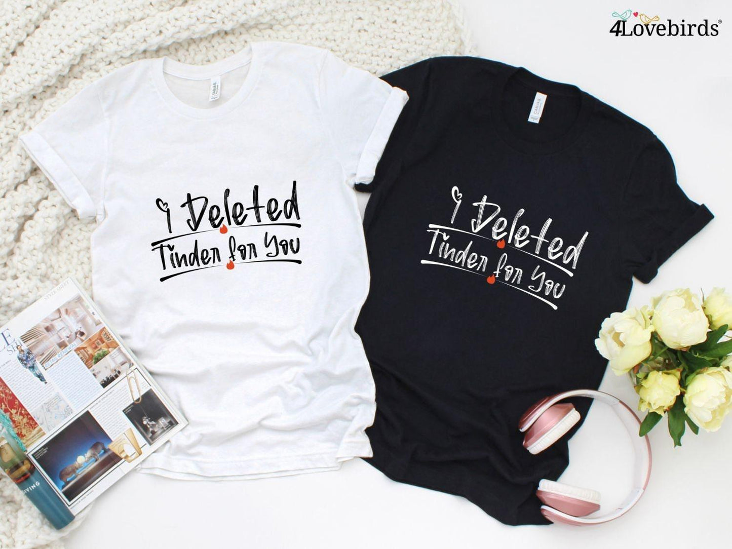 I Deleted Tinder for You | Short-Sleeve Unisex T-Shirt | Tinder Couple Hoodie for Anniversary - 4Lovebirds