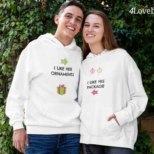 I Like Her Ornaments/I Like His Package - Funny Matching Christmas Couples Outfit - 4Lovebirds