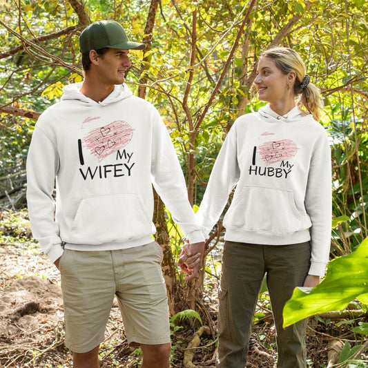 I Love My Wifey and Hubby Themed Complementary Matching Outfits Set - 4Lovebirds