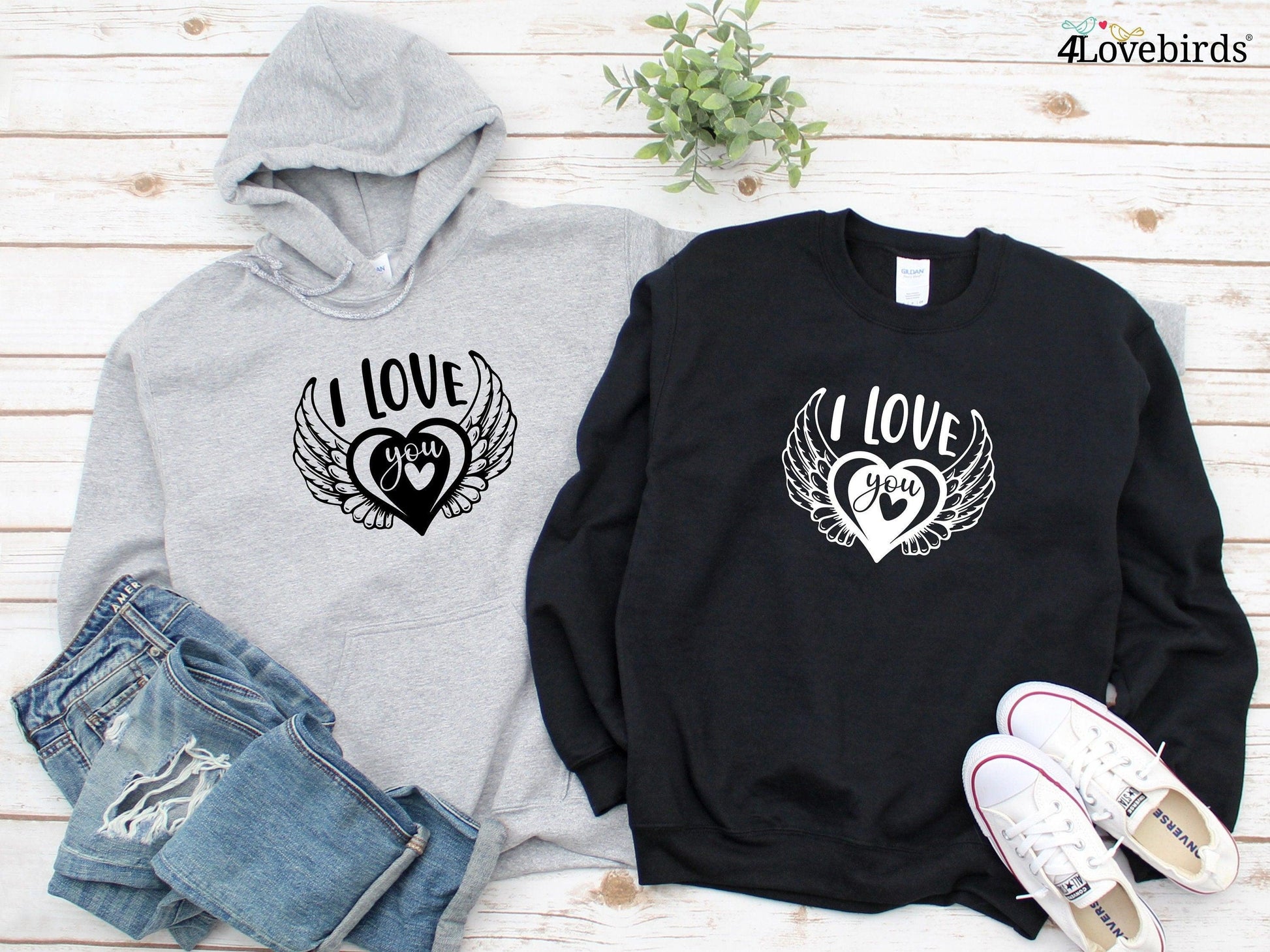 I love you Hoodie, Lovers matching T-shirt, Gift for Couples