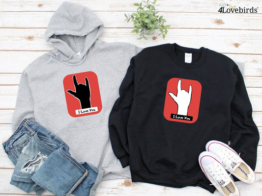 I love you Hoodie, Rock Fan Lovers matching T-shirt, Gift for Couples, Valentine Sweatshirt, Boyfriend / Girlfriend Longsleeve, Cute Tshirt - 4Lovebirds