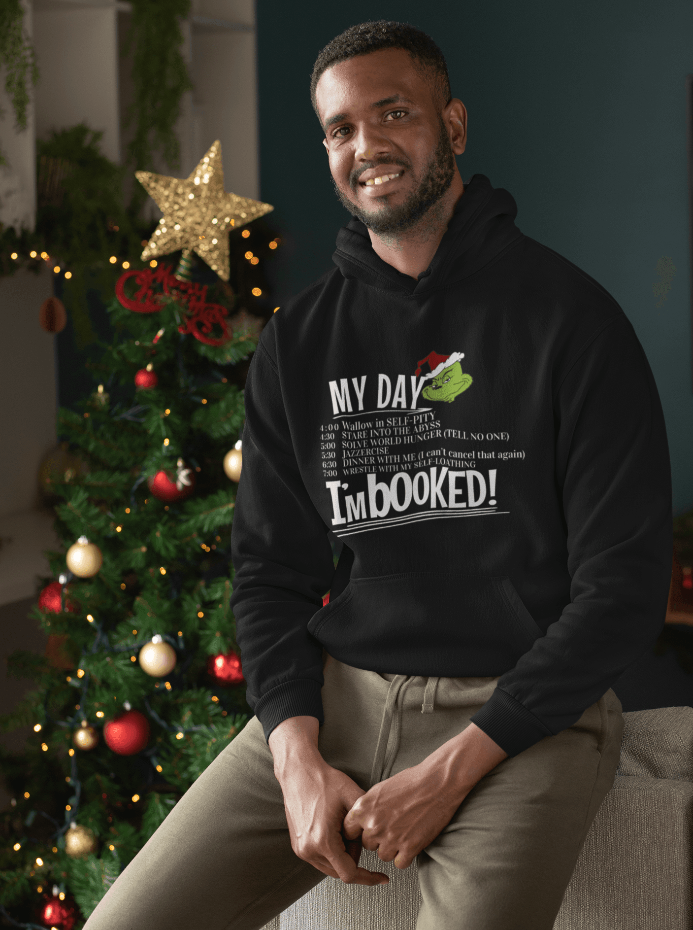 I m Booked Funny Grinch Christmas Holiday Hoodie Christmas