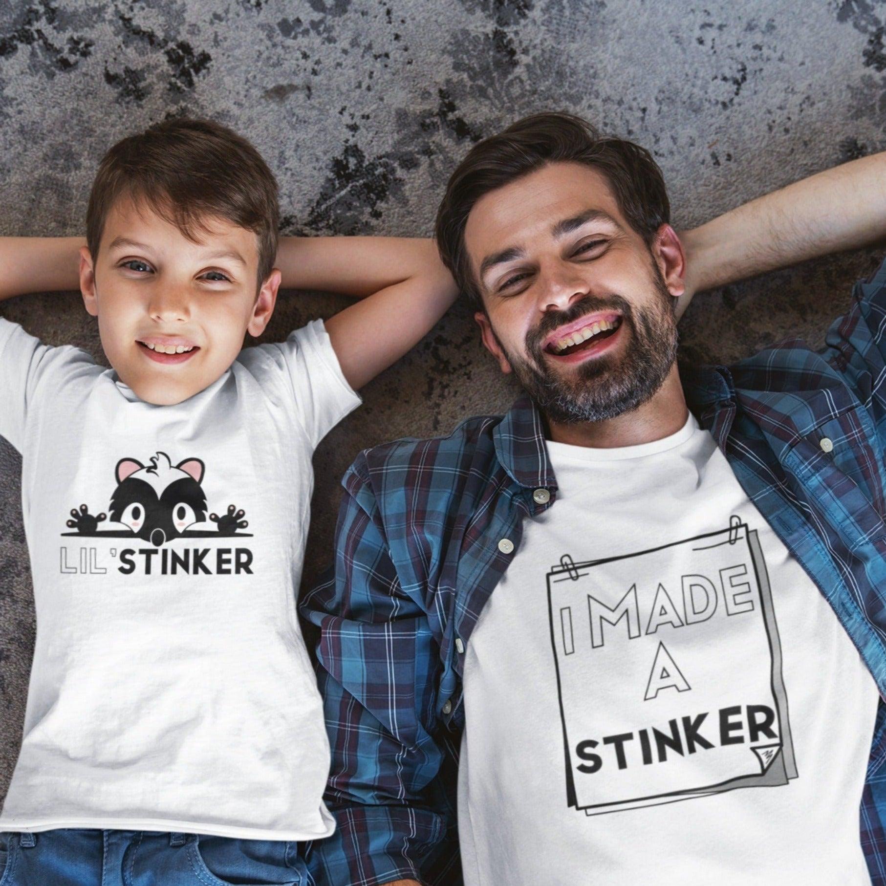 I Made A Stinker and Little Stinker Matching Dad and Son Shirts, Mom and Daughter - Daddy, Mommy & Me