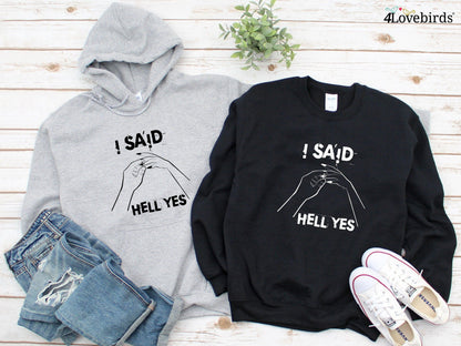 I Said Hell Yes | Ring Finger Hoodie | Bride to Be, Bridal Gift, Bridal Party, Bridal Shower Gift, Honeymoon Shirt, Newly Engaged Shirt - 4Lovebirds