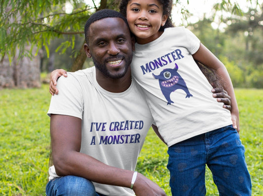 I've Created A Little Monster and Little Monster Father and Child Shirts - Daddy, Mommy & Me - 4Lovebirds