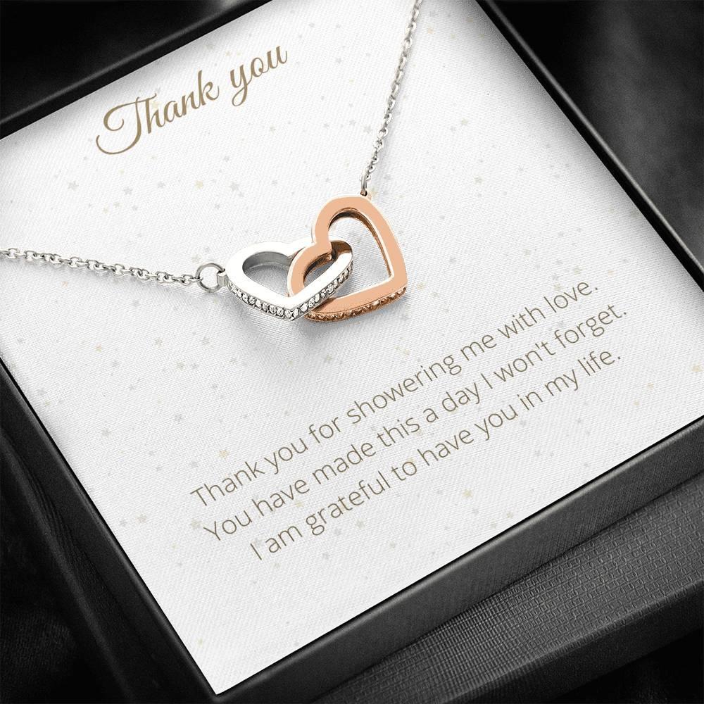 Interlocking Hearts For Appreciation - Thank You Necklace Birthday Gift for Friends, Necklace for a friend, Appreciation Gift - 4Lovebirds