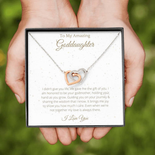 Interlocking Hearts For Goddaughter - To My Goddaughter Necklace Birthday Gift for Goddaughter, Necklace for Goddaughter - 4Lovebirds