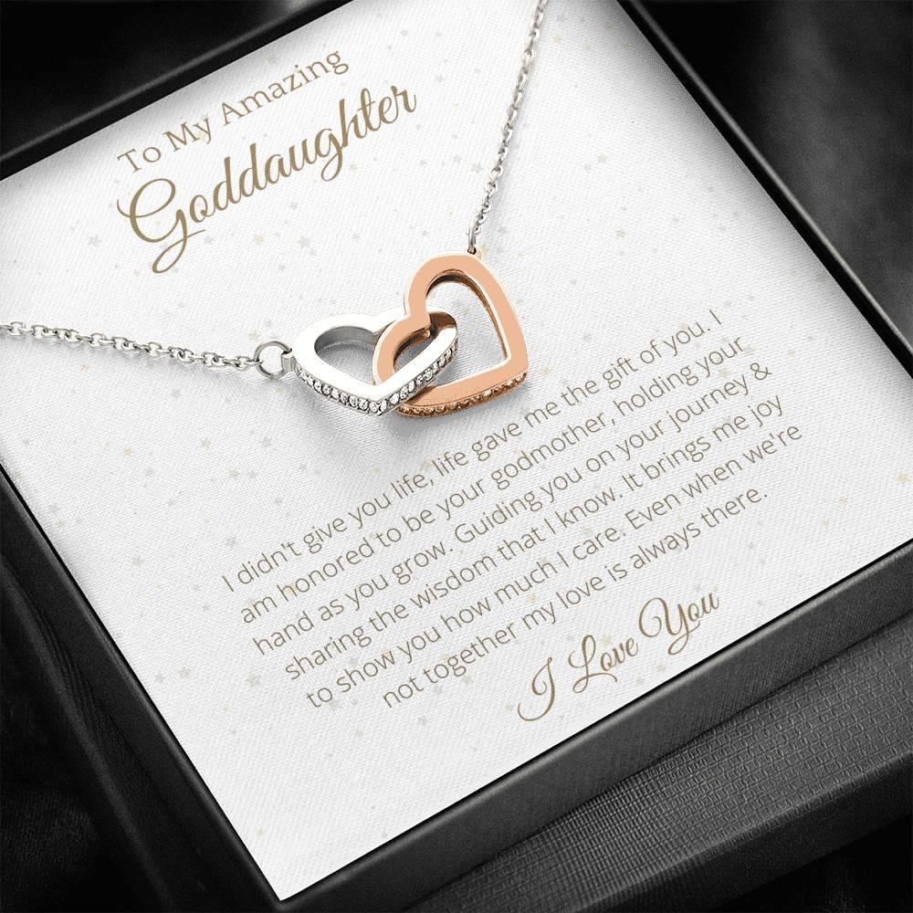 Interlocking Hearts For Goddaughter - To My Goddaughter Necklace Birthday Gift for Goddaughter, Necklace for Goddaughter - 4Lovebirds