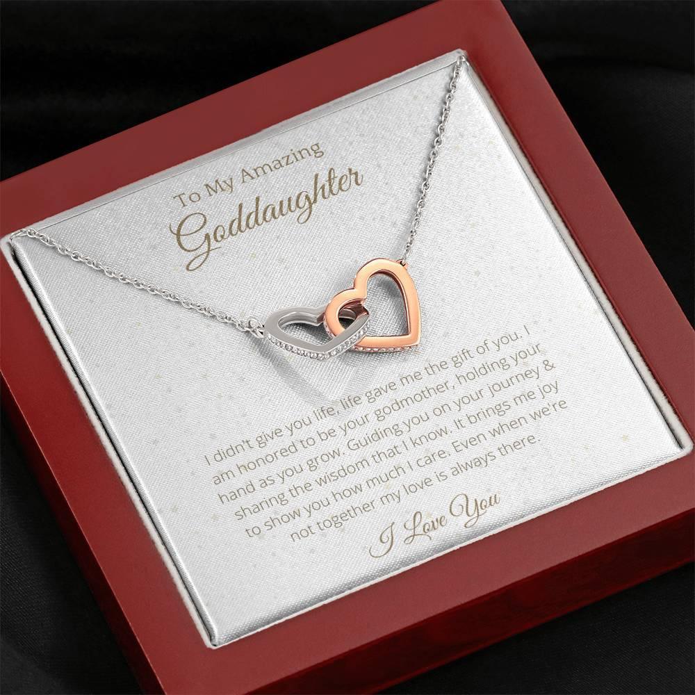 Interlocking Hearts For Goddaughter - To My Goddaughter Necklace Birthday Gift for Goddaughter, Necklace for Goddaughter - 4Lovebirds