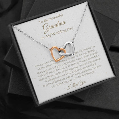 Interlocking Hearts For Grandma - To My Nana Necklace Birthday Gift for Grandma, Necklace for Grandparents, Gift for Grandma Birthday - 4Lovebirds