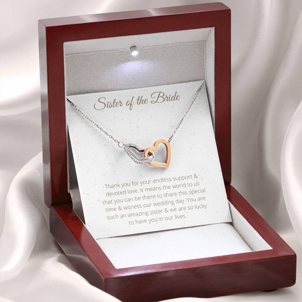 Interlocking Hearts For Sister of the Bride - To My Sister Necklace Birthday Gift for Sister of the Bride, Necklace for Sister of the Bride - 4Lovebirds