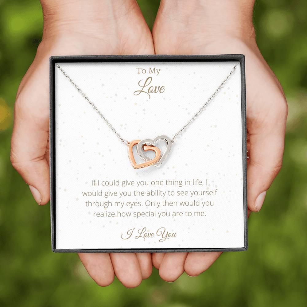 Interlocking Hearts For Wife - To My Wife Necklace Birthday Gift for Wife, Necklace for Wife, Gift for Wife Birthday - 4Lovebirds