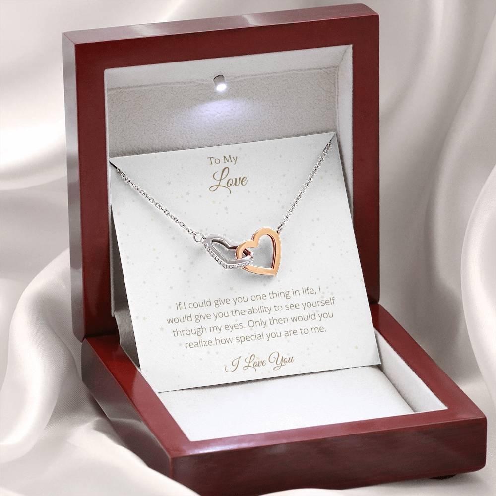 Interlocking Hearts For Wife - To My Wife Necklace Birthday Gift for Wife, Necklace for Wife, Gift for Wife Birthday - 4Lovebirds