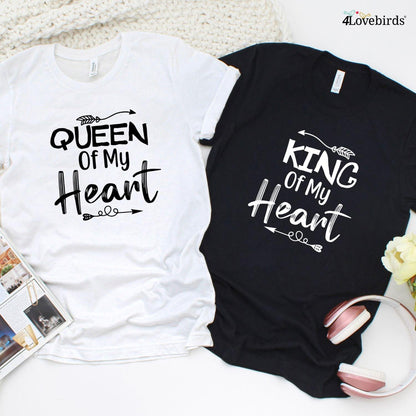 King & Queen of My Heart Couples' Matching Outfits - Ideal Valentine's Day Gift for Lovers! - 4Lovebirds