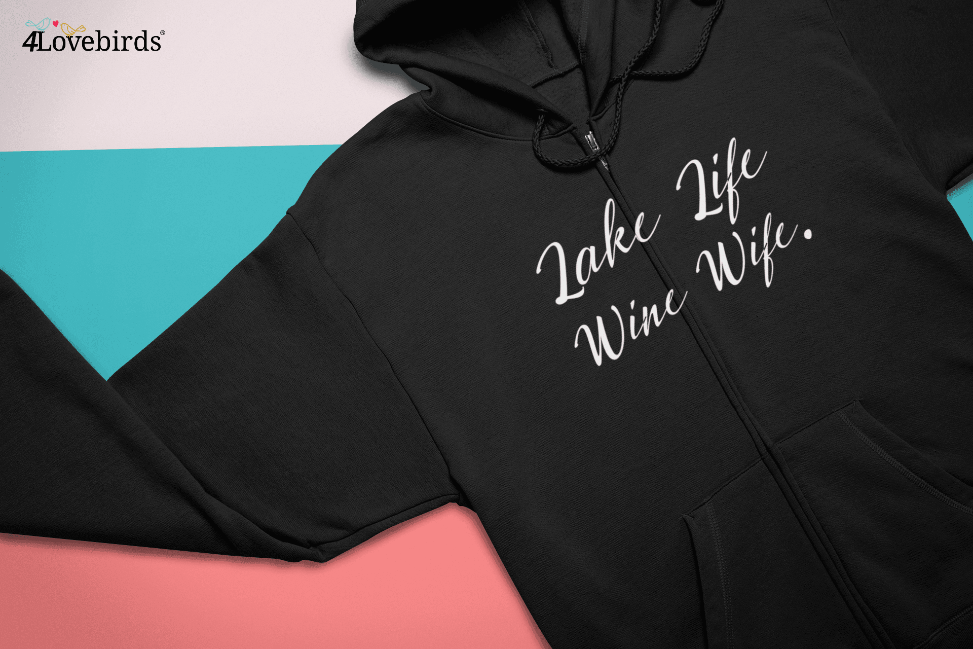 Lake Life, Wine Wife T-Shirt, Nature Gifts, Wife Hoodies, Couple Sweatshirts, Valentine's Day Gifts - 4Lovebirds