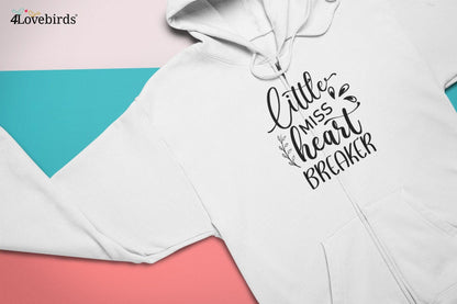Little miss / mister heart breaker Hoodie, Lovers matching T-shirt, Gift for Couple, Valentine Sweatshirt, Boyfriend / Girlfriend Longsleeve - 4Lovebirds